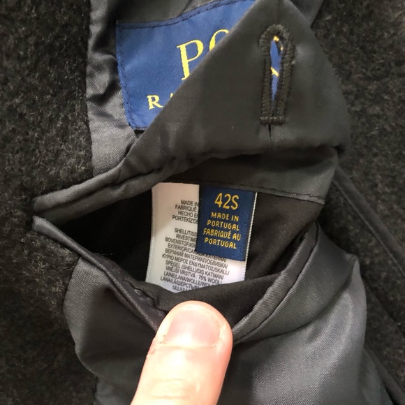 Polo Ralph Lauren Herringbone Black Overcoat - NWT Size 42S. - Picture 2 of 12